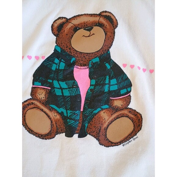 VTG Gopher Sport XL Sweatshirt Teddy Bear Collar Grandma White Crewneck USA - Picture 4 of 8